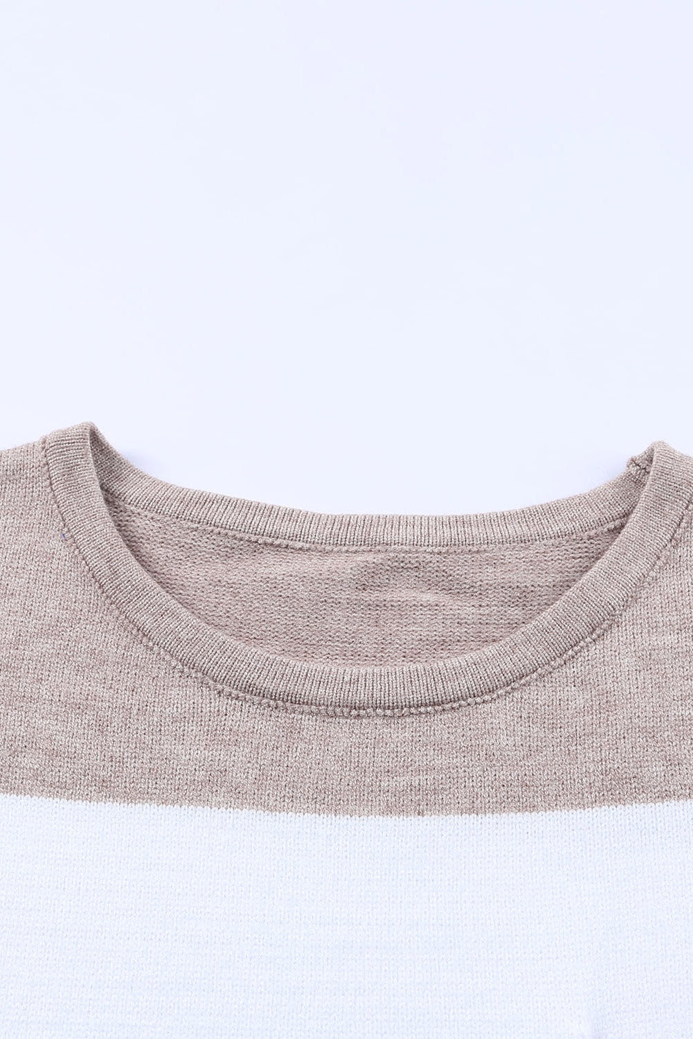 Grey & White Colorblock Casual Pockets Knit Sweater