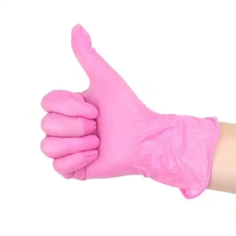100PCS Disposable Pink Nitrile Gloves Latex Free WaterProof PVC Household Waterproof Pink Working Gloves Kitchen Cooking Tools - 888kiko