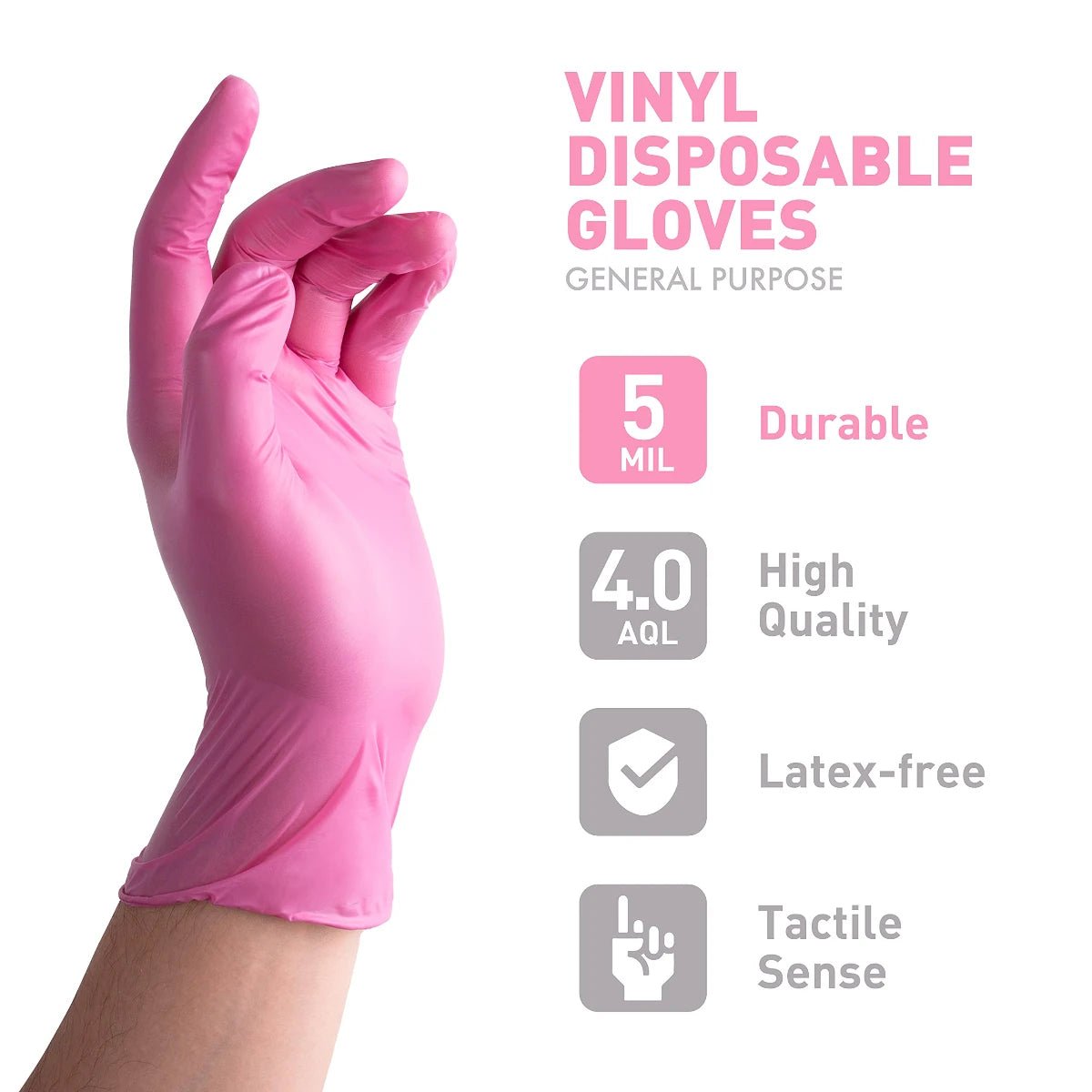 100PCS Disposable Pink Nitrile Gloves Latex Free WaterProof PVC Household Waterproof Pink Working Gloves Kitchen Cooking Tools - 888kiko