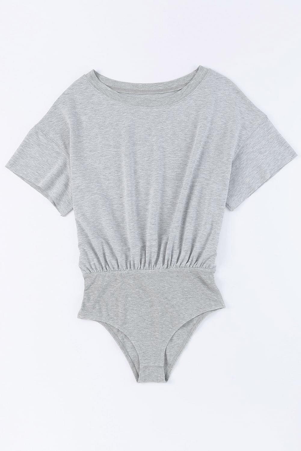 Grey Drop Shoulder Casual Oversize Bodysuit