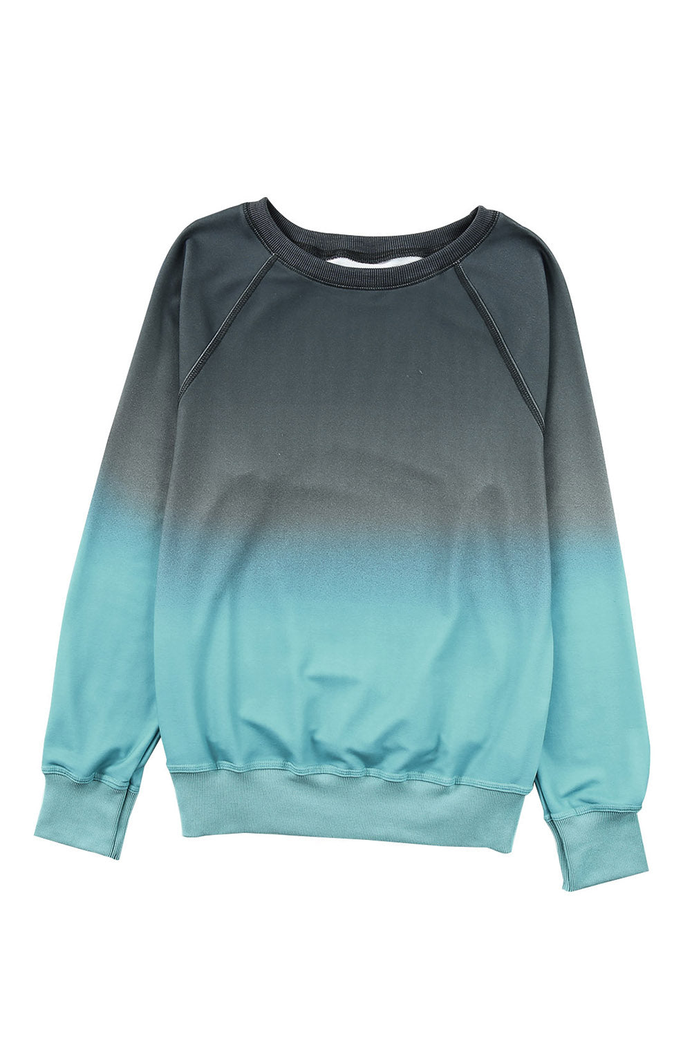 Ombre Green Comfy Pullover Sweatshirt for Women