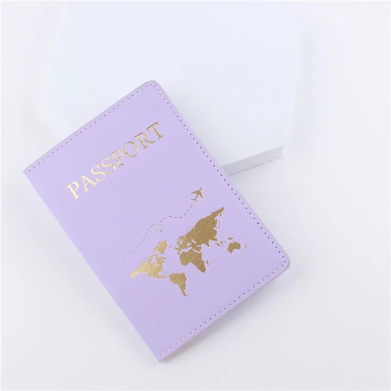 1PCS PU Leather Map Passport Cover Case Card Holder Fashion Wallet Lightweight Travel Accessories For Flight for Women or Men - 888kiko