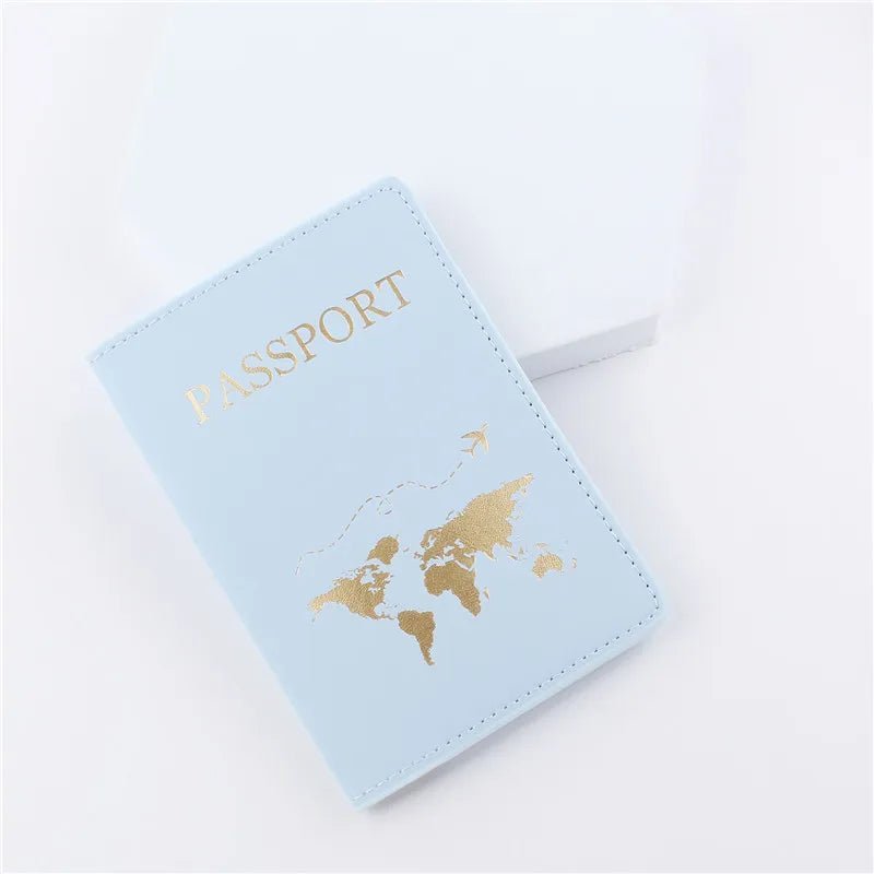 1PCS PU Leather Map Passport Cover Case Card Holder Fashion Wallet Lightweight Travel Accessories For Flight for Women or Men - 888kiko