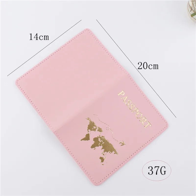 1PCS PU Leather Map Passport Cover Case Card Holder Fashion Wallet Lightweight Travel Accessories For Flight for Women or Men - 888kiko