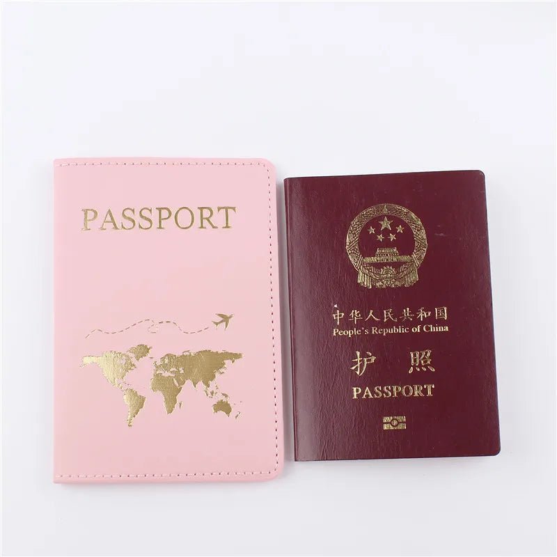 1PCS PU Leather Map Passport Cover Case Card Holder Fashion Wallet Lightweight Travel Accessories For Flight for Women or Men - 888kiko