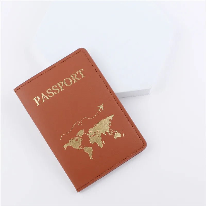 1PCS PU Leather Map Passport Cover Case Card Holder Fashion Wallet Lightweight Travel Accessories For Flight for Women or Men - 888kiko