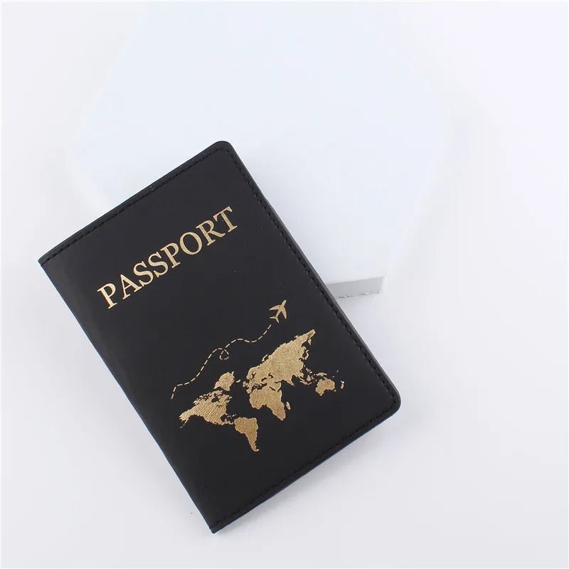 1PCS PU Leather Map Passport Cover Case Card Holder Fashion Wallet Lightweight Travel Accessories For Flight for Women or Men - 888kiko