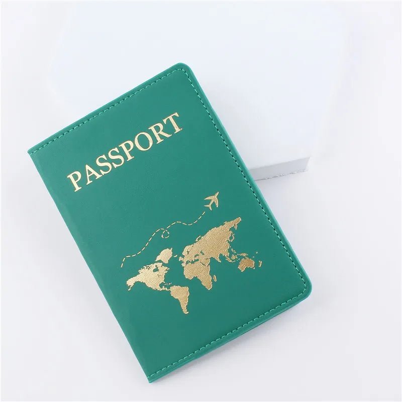 1PCS PU Leather Map Passport Cover Case Card Holder Fashion Wallet Lightweight Travel Accessories For Flight for Women or Men - 888kiko