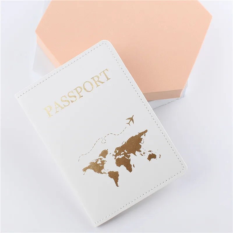 1PCS PU Leather Map Passport Cover Case Card Holder Fashion Wallet Lightweight Travel Accessories For Flight for Women or Men - 888kiko