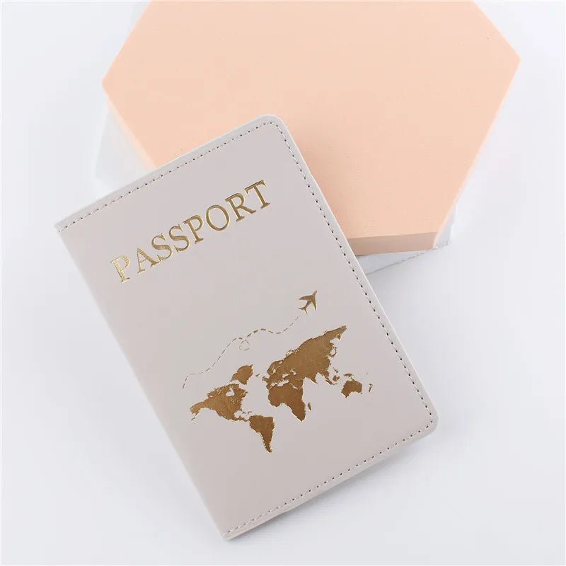 1PCS PU Leather Map Passport Cover Case Card Holder Fashion Wallet Lightweight Travel Accessories For Flight for Women or Men - 888kiko