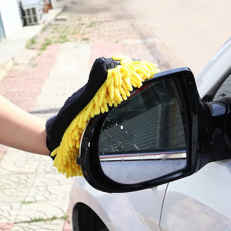 1PCS Waterproof Car Wash Microfiber Chenille Gloves Thick Car Cleaning Mitt Wax Detailing Brush Auto Care Double - faced Glove - 888kiko