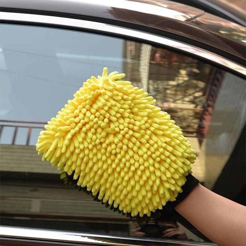 1PCS Waterproof Car Wash Microfiber Chenille Gloves Thick Car Cleaning Mitt Wax Detailing Brush Auto Care Double - faced Glove - 888kiko