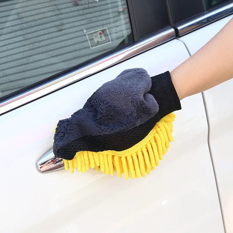 1PCS Waterproof Car Wash Microfiber Chenille Gloves Thick Car Cleaning Mitt Wax Detailing Brush Auto Care Double - faced Glove - 888kiko