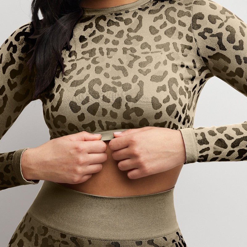 2 piece Workout Sets Leopard Print - 888kiko