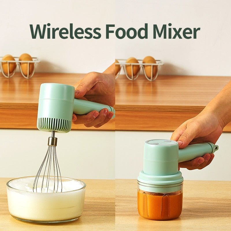 2022 New Wireless Portable Electric Food Mixer Hand Blender 3 Speeds High Power Dough Blender Egg Beater Hand Mixer - 888kiko