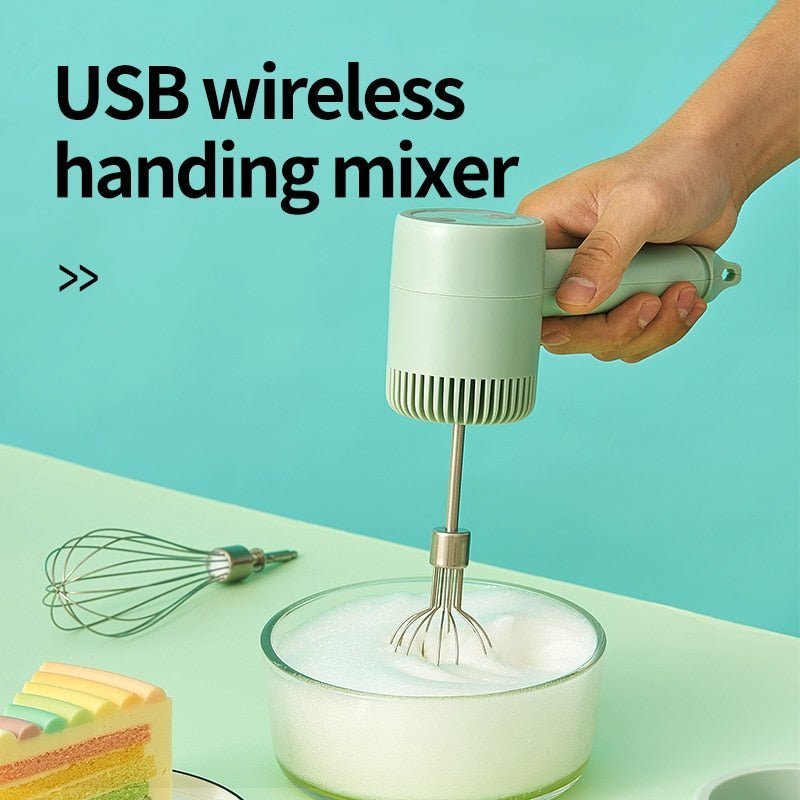 2022 New Wireless Portable Electric Food Mixer Hand Blender 3 Speeds High Power Dough Blender Egg Beater Hand Mixer - 888kiko