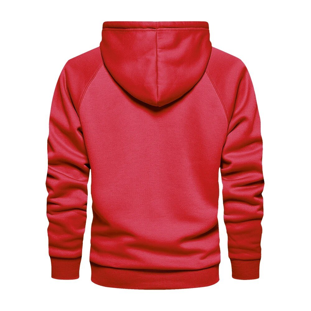 2023 Men's Hoodie Solid Color Fleece Hip Hop Long Sleeve - 888kiko