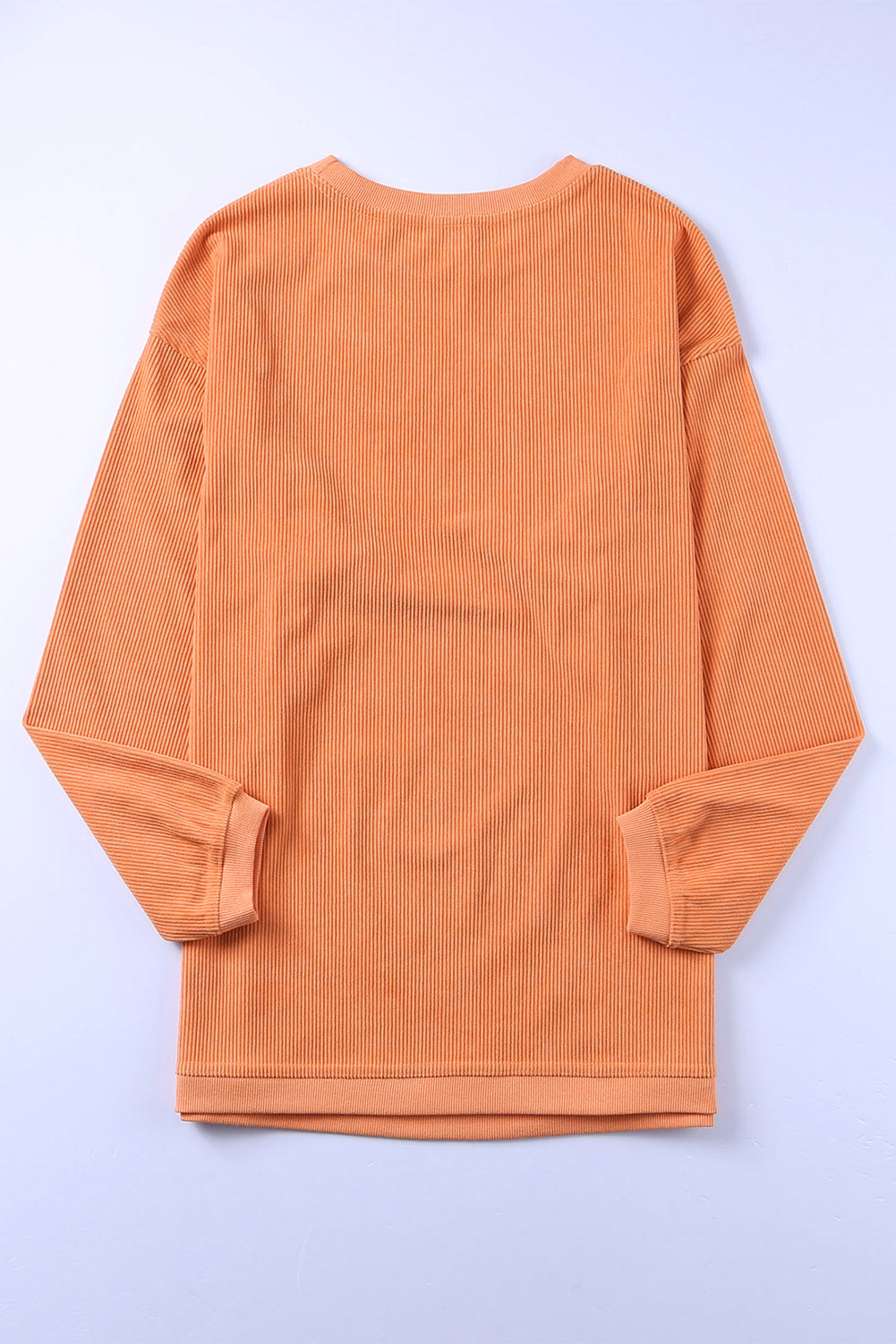 Apricot Drop Shoulder Ribbed Oversized Sweatshirt