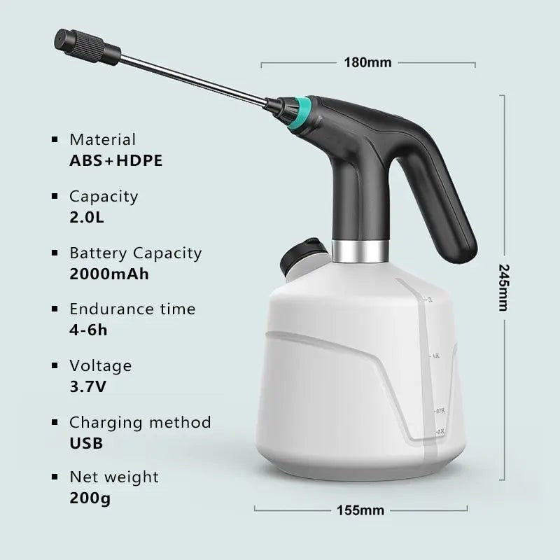 2L Electric Plant Spray Bottle Automatic Watering Fogger USB Electric Sanitizing Sprayer Watering Machine Plants Garden Tool - 888kiko