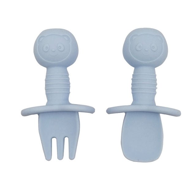 2pcs Silicone Food Grade Baby Mini Fork and Spoon Set - 888kiko