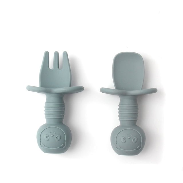 2pcs Silicone Food Grade Baby Mini Fork and Spoon Set - 888kiko