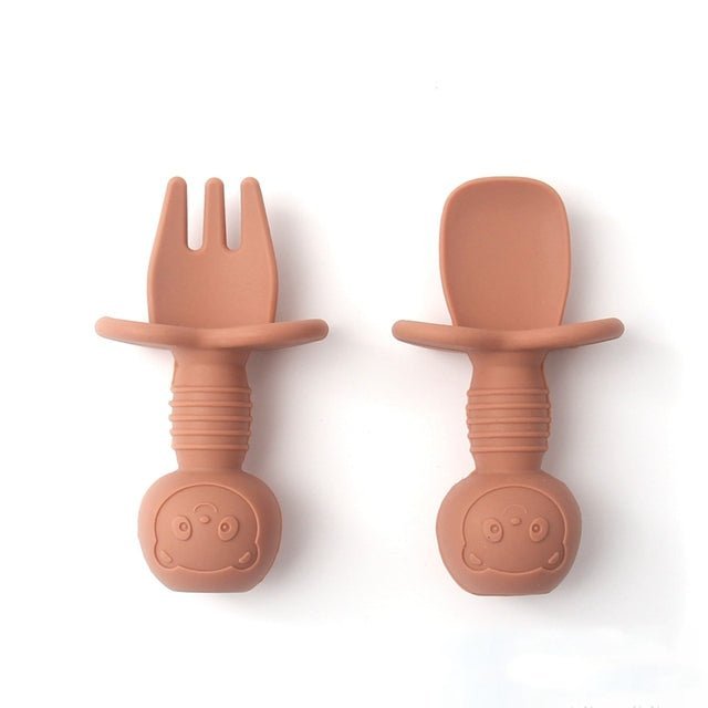 2pcs Silicone Food Grade Baby Mini Fork and Spoon Set - 888kiko