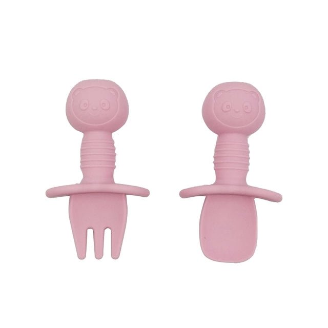 2pcs Silicone Food Grade Baby Mini Fork and Spoon Set - 888kiko