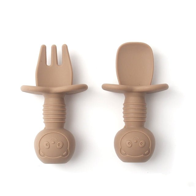 2pcs Silicone Food Grade Baby Mini Fork and Spoon Set - 888kiko