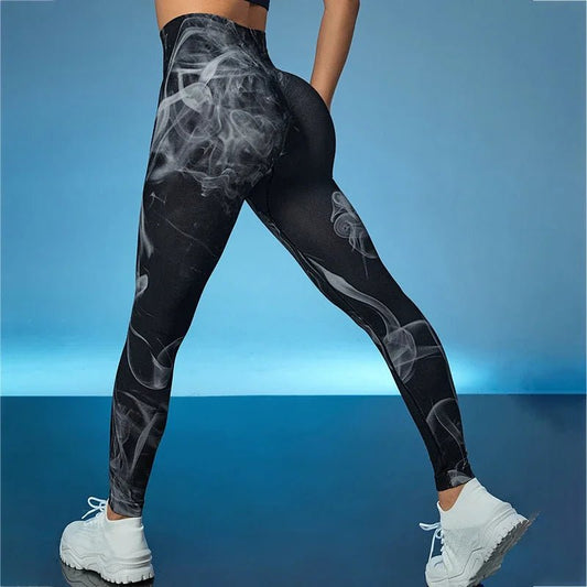 3D Printed Leggings Women Seamless Slim Leggings High Walst Hip Liftting Elastic Skinny Gym Outdoor Running Yoga Tights - 888kiko