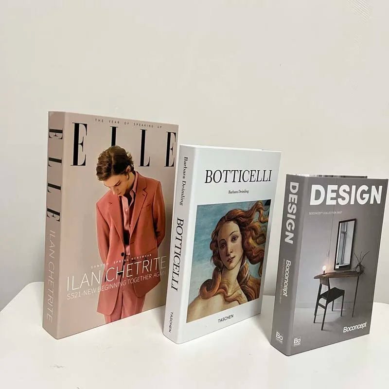 3pcs/Set Fake Books Decoration Simulation Books Home Decor Gifts Fashional Luxury Home Decor Ornaments Study Soft Book Box Model - 888kiko