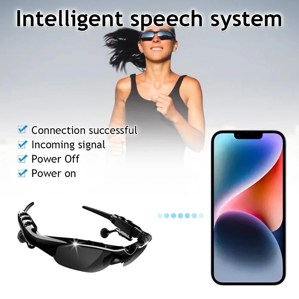 5.0 Smart Bluetooth Audio Glasses Outdoor Sports Cycling Surround Sound Headphones Listen To Music Call Polarized Sunglasses - 888kiko