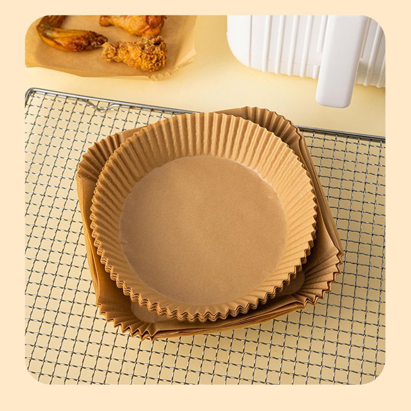 50/100Pcs Air Fryer Disposable Paper Liner Oil - Proof Paper Tray Non - Stick Baking Mat Airfryer Kitchen Accessories Square or Round - 888kiko