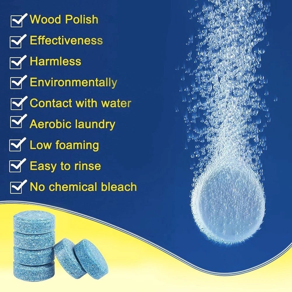 5/10/20/40/100Pcs Solid Cleaner Car Windscreen Wiper Effervescent Tablets Glass Toilet Cleaning Car Accessories - 888kiko