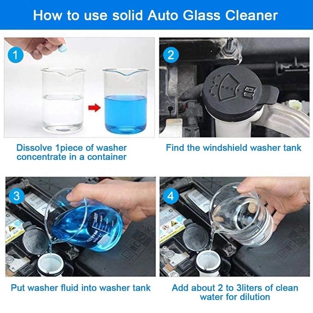 5/10/20/40/100Pcs Solid Cleaner Car Windscreen Wiper Effervescent Tablets Glass Toilet Cleaning Car Accessories - 888kiko