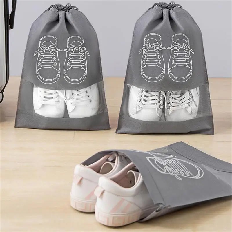 5/10pcs Shoes Storage Bag Closet Organizer Non Woven Travel Portable Bag Waterproof Pocket Clothing Classified Draw Hanging Bag - 888kiko