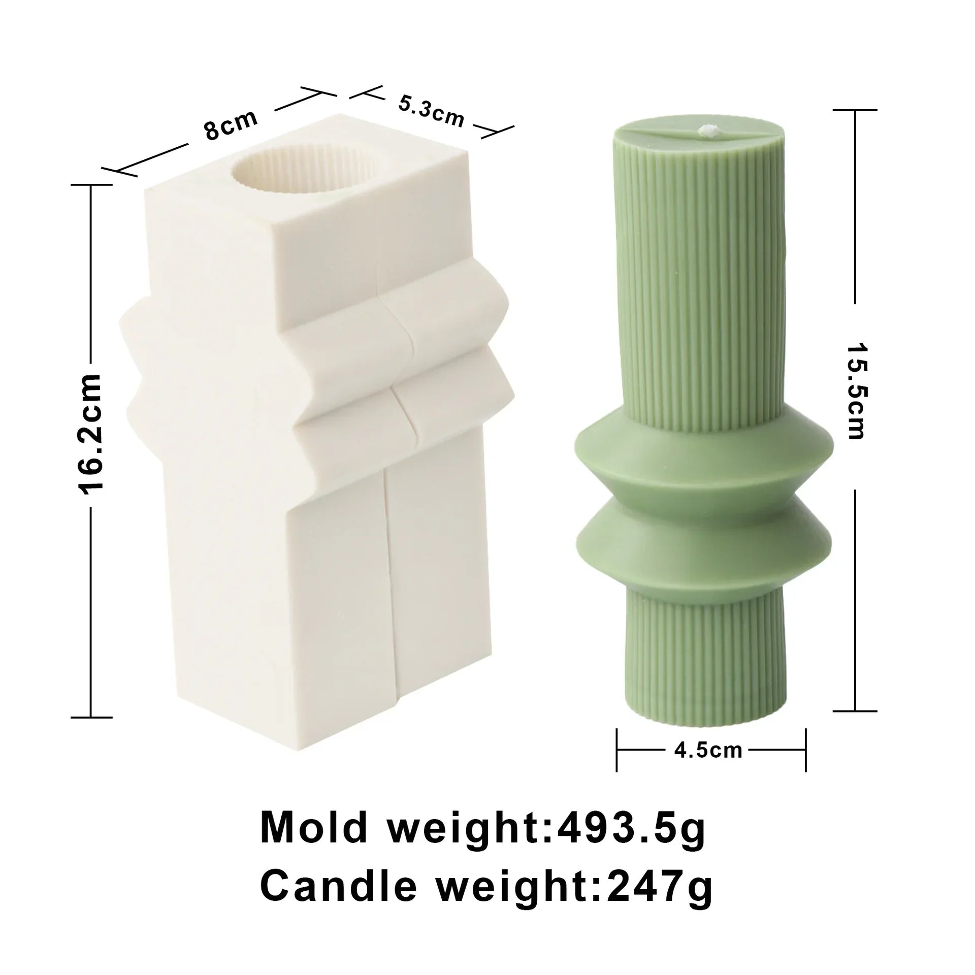 8 - 36cm Large Vase shaped candle silicone mold Striped Roman column candle silicone mold table lamp shaped resin mold Gypsum mold - 888kiko