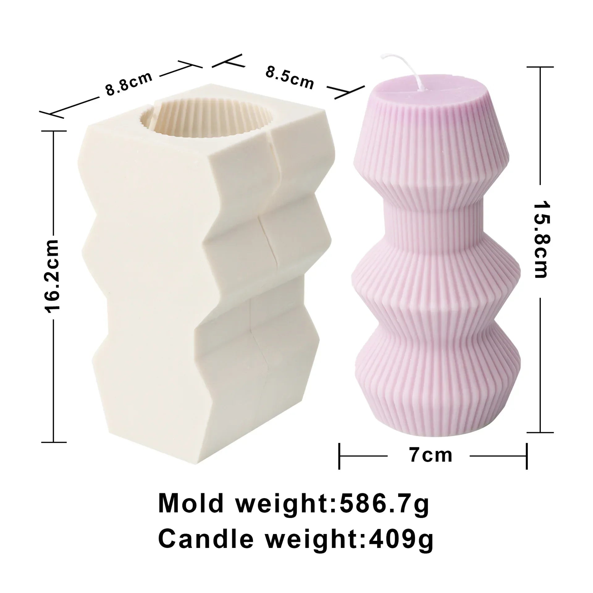 8 - 36cm Large Vase shaped candle silicone mold Striped Roman column candle silicone mold table lamp shaped resin mold Gypsum mold - 888kiko