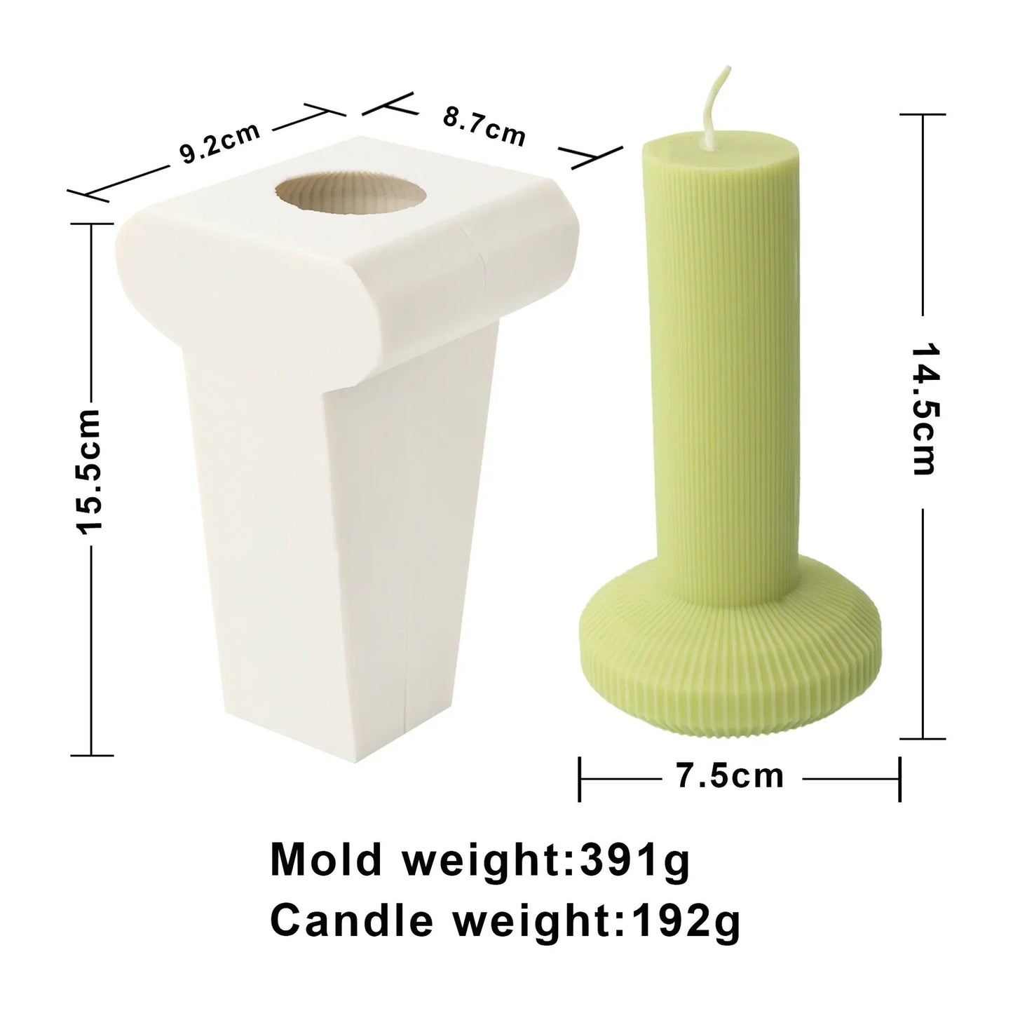 8 - 36cm Large Vase shaped candle silicone mold Striped Roman column candle silicone mold table lamp shaped resin mold Gypsum mold - 888kiko