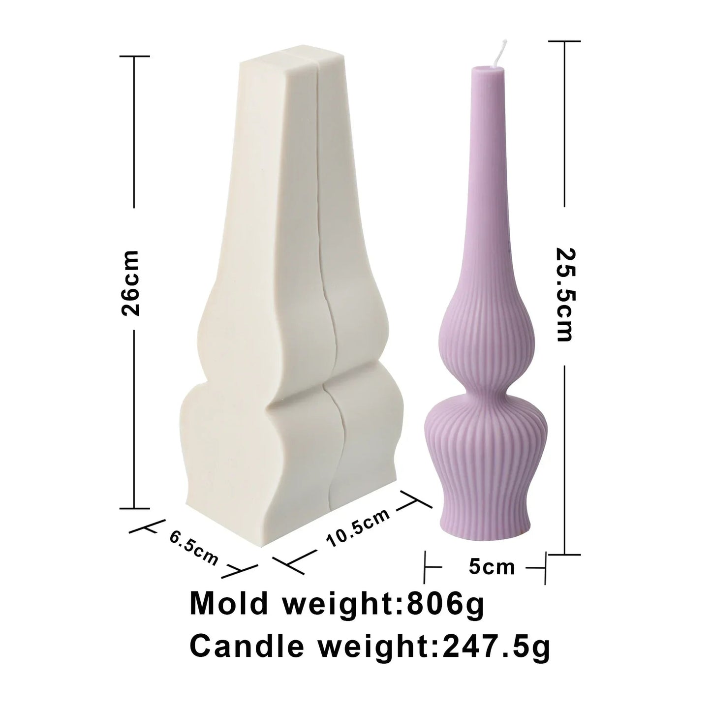 8 - 36cm Large Vase shaped candle silicone mold Striped Roman column candle silicone mold table lamp shaped resin mold Gypsum mold - 888kiko