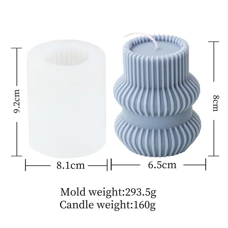 8 - 36cm Large Vase shaped candle silicone mold Striped Roman column candle silicone mold table lamp shaped resin mold Gypsum mold - 888kiko