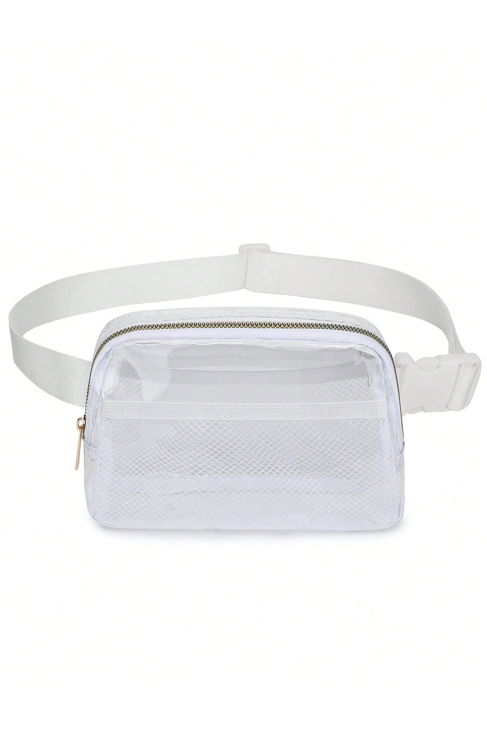 Brown Adjustable Straps Zipper Clear Waist Bag