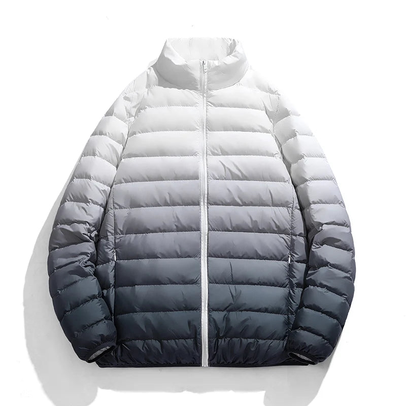 90% White Duck Down Lightweight Down Jacket With Solid Standing Collar Casual and Versatile Warm Down Jacket for Men and Women - 888kiko