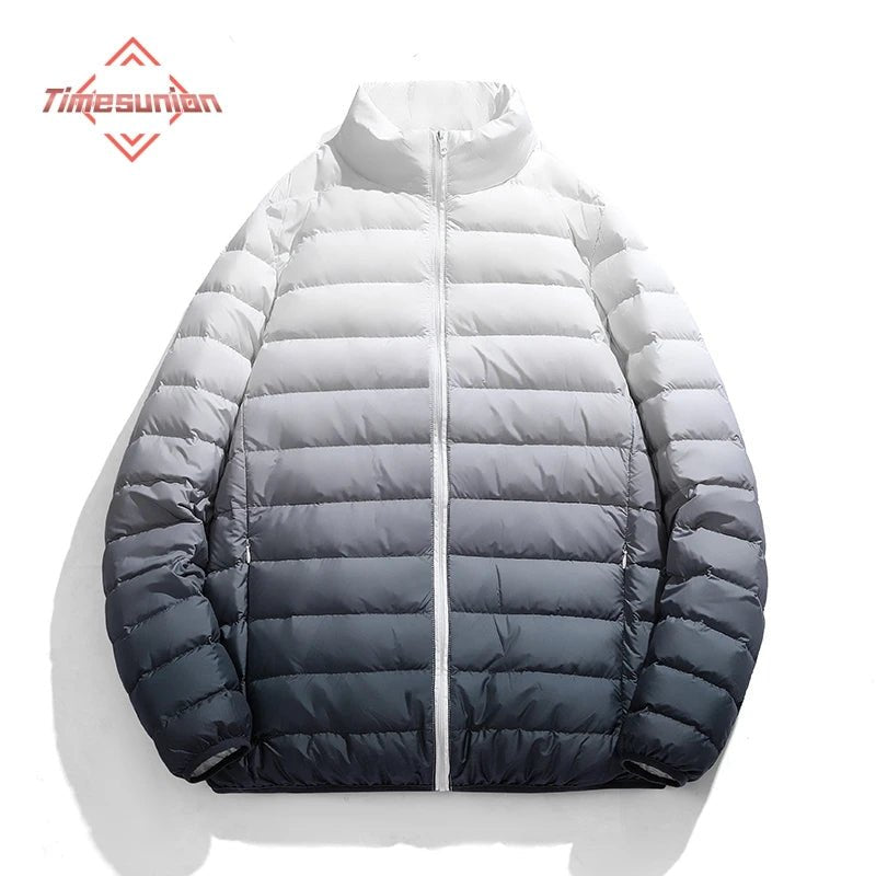 90% White Duck Down Lightweight Down Jacket With Solid Standing Collar Casual and Versatile Warm Down Jacket for Men and Women - 888kiko