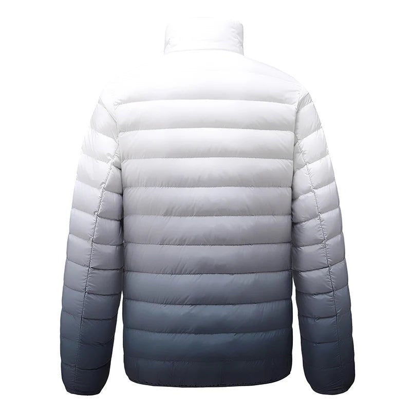 90% White Duck Down Lightweight Down Jacket With Solid Standing Collar Casual and Versatile Warm Down Jacket for Men and Women - 888kiko