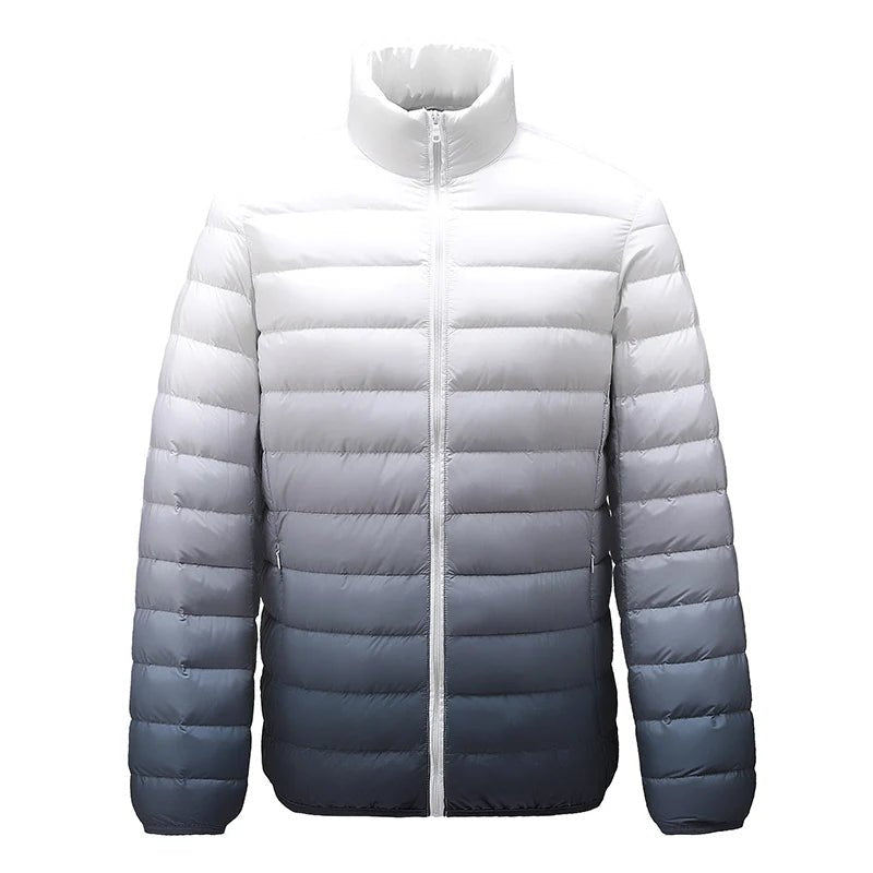 90% White Duck Down Lightweight Down Jacket With Solid Standing Collar Casual and Versatile Warm Down Jacket for Men and Women - 888kiko