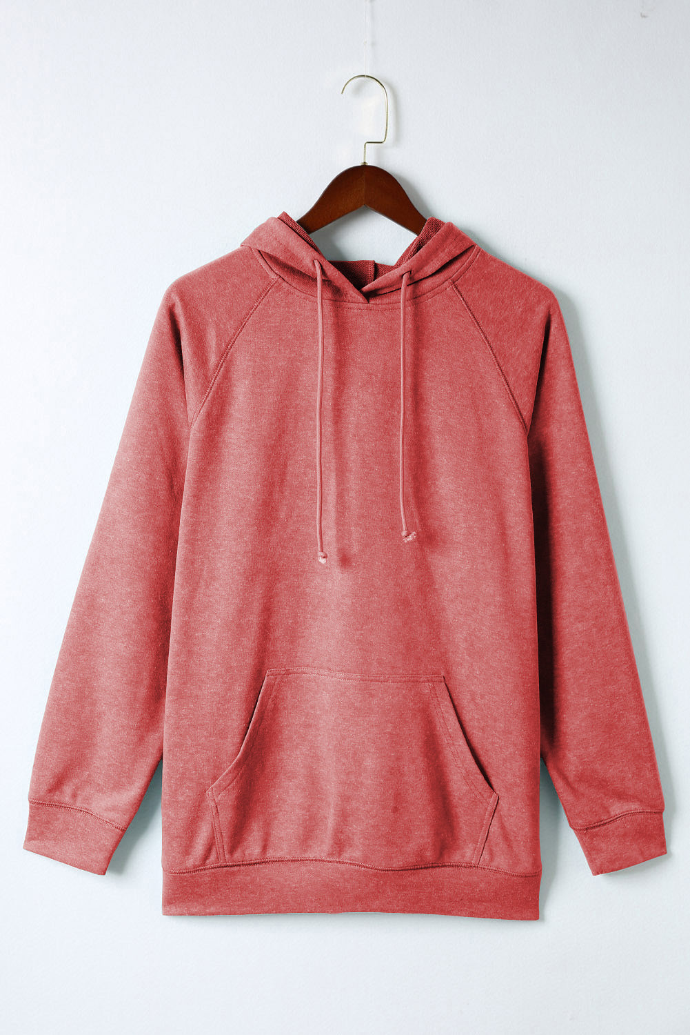 Gray Mineral Washed Kangaroo Pocket Drawstring Hoodie