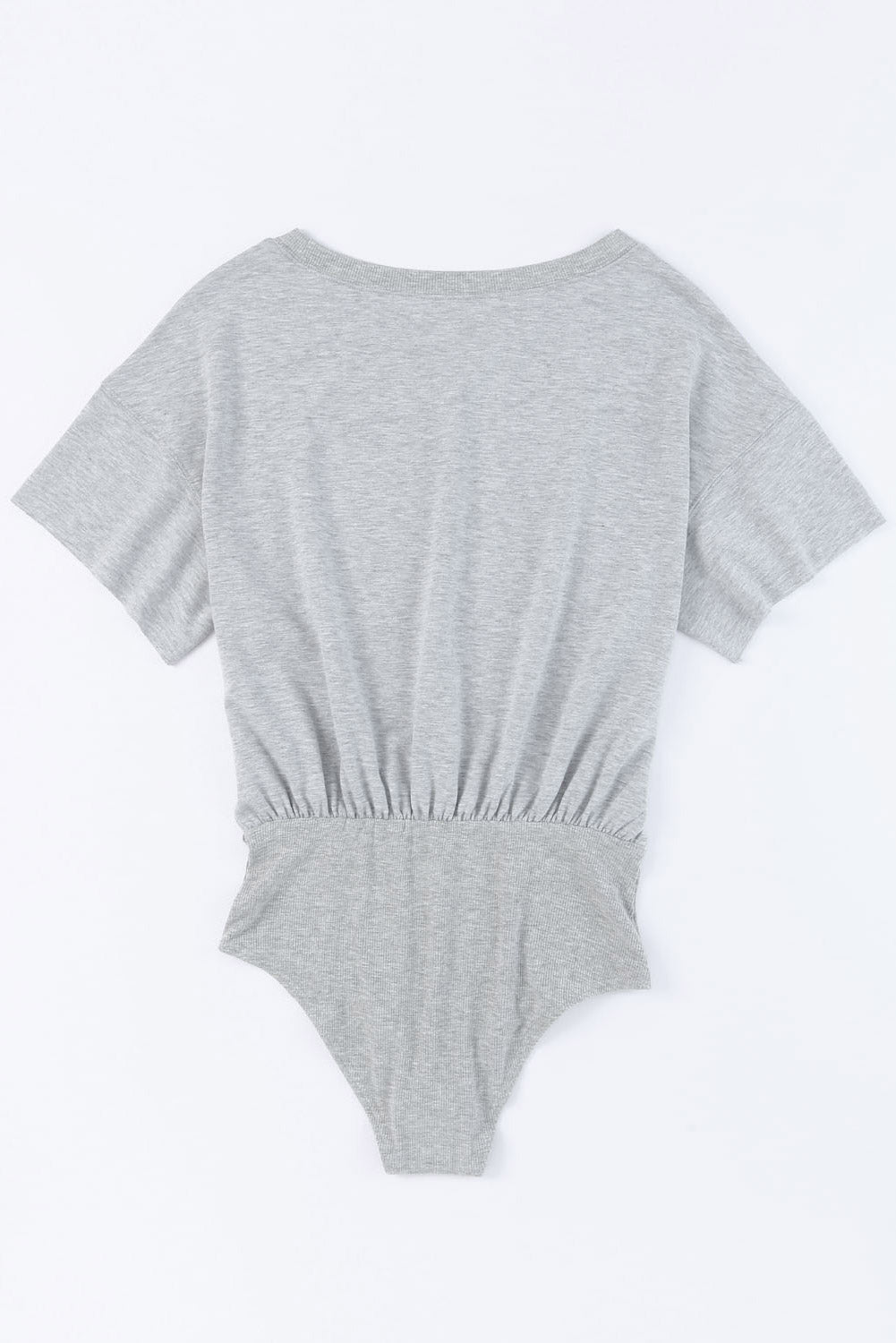 Grey Drop Shoulder Casual Oversize Bodysuit