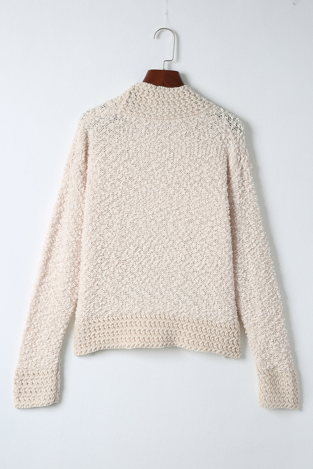 Gray Popcorn Knit Open Front Cardigan