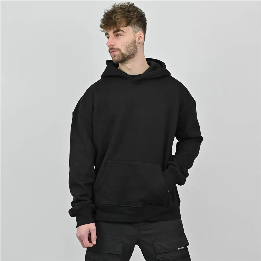 Men's Winter Gyms Cotton Hoodie Fitness Bodybuilding Sweatshirt Jacket High Kangaroo Pockets Quality brand Hoodie Clothing