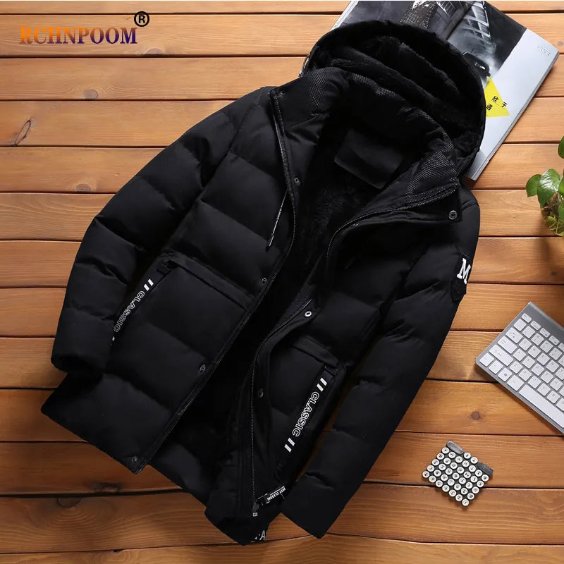 Winter Casual Thick Warm Windproof Parker Jacket Men Streetwear Fashion New High Quality Hooded Jacket